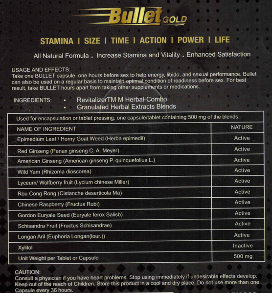 Bullet Gold | Strengthen Sexual Performance - NEW!!.