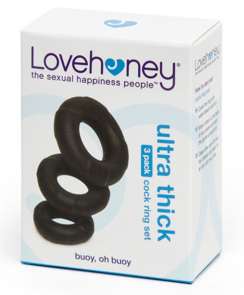 LoveHoney UK | Extra Thick Silicone C-Ring Set (3-pk) - NEW!!.